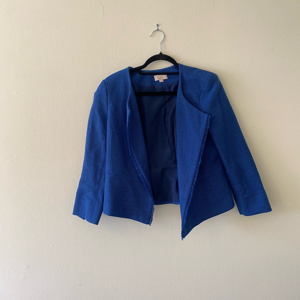 LOFT Blue Blazer Modern Structured Design